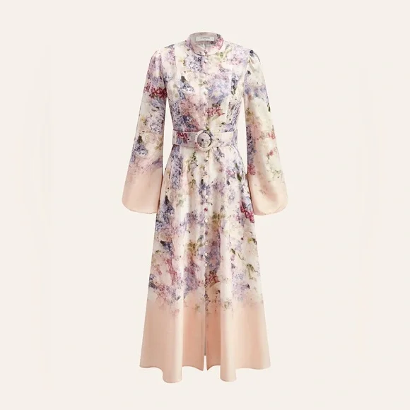 Commense Floral Printed Belted Dress - Picture 4 of 10